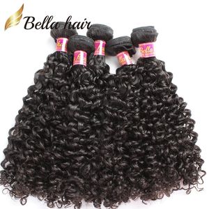 человеческие девственные пучки волос наращивание вьющиеся волны малайзийские 100 необработанные волосы переплетаются двойной уток натуральный черный 34шт bellahair 834inch 8a