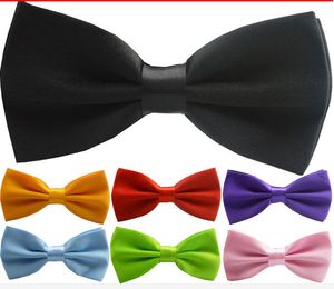 Ucuz erkek Moda Smokin Klasik Düz Renk Kelebek Düğün Parti Bow tie Damat Kravatlar Yay Bağları Erkekler Vintage Düğün parti ön-kravat Yay ...