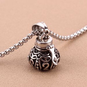 Openable Put Magic Box Jar Lockets Pendant Vintage Urn Necklace Titanium Steel Pet Supplies Cremation Ashes Jewelry Memorial Ash Holder GZ210