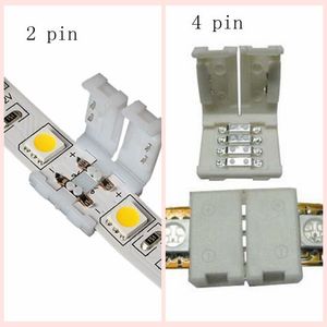 500 adet 8 MM 2PIN 10mm 4PIN PCB Lehimsiz Konnektör Adaptörü SMD 5050 3528 RGB / Tek Renk LED Şerit Işık