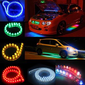 Süper Parlak LED Işık Şerit Beyaz 24 cm 48 cm 72 cm 96 cm 120 cm PVC Esnek LED Şerit Işık Araba Motosiklet Için Su Geçirmez