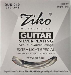 Ziko 010-048 DUS-010 Akustik Gitar Dizeleri Gümüş Kaplama Gitar Parçaları Müzik Aletleri Aksesuarları