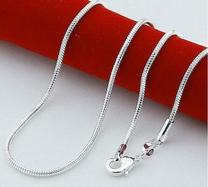 Ожерелья с змеиной цепочкой из стерлингового серебра 925 пробы для женщин, застежки-лобстеры, гладкая цепочка, массивные ювелирные изделия, размер 1 мм, 16, 18, 20, 22, 24 дюйма