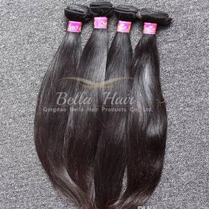 9a популярные перуанские наращивание волос двойной уток естественный цвет прямые человеческие волосы 2 шт. / лот смешанная длина волос пучки Бесплатная доставка