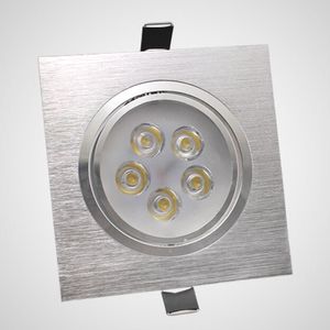 Led downlight kare gömme tavan lambaları 3 W 5 W 110 V 220 V ev kullanımı spot lamba alüminyum kasa