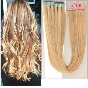 18 20 22 24 inch Skin Weft PU Tape in Human Hair Extensions 80g 100 gram Full Head adhesive brazilian remy hair
