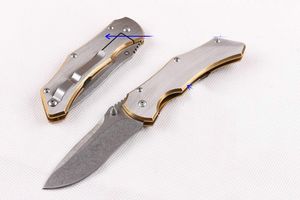Пользовательские ножи - EDC карманный складной нож 440C каменная моется точка падения лезвия анодная окисление титановая стальная ручка тактические ножи