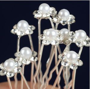 Ucuz Bütün 40 PCS Düğün Aksesuarları Gelin İnci Saçkopları Çiçek Kristal İnci Rhinestone Saç PINS KLİP NEDENLER KADINLAR HA3207