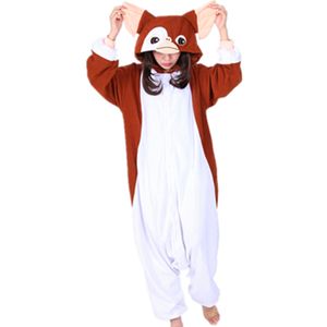 2018 Yeni Kawaii Kahverengi Gremlinler Gizmo Cosplay Kostüm Onesies Cadılar Bayramı Karnaval Parti Noel Yetişkin maymun Onesie Tulum üstleri Pijama