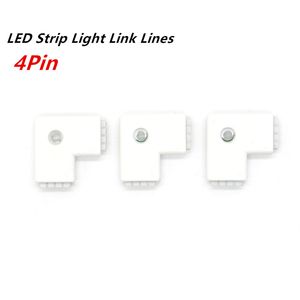 4pin LED köşe konnektörü L şekli Dik açıyı bağlamak için şekil 10mm 5050 LED şerit ışığı RGB renk kolay yükleme şerit