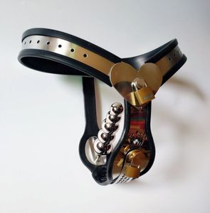 Cinto de dispositivo de castidade em forma de coração feminino de aço inoxidável modelo ajustável-t calcinha dispositivos de retenção sm bondage com plugue anal