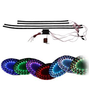 LED Şerit 60cm Araba Bandı Işığı 120cm RGB Underbody Glow Altında Esnek Kit Neon Uzaktan kumandalı