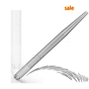 Wholesale-100Pcs silver professional permanent 3D embroidery makeup manual pen tattoo eyebrow microblade