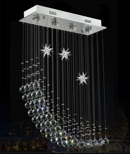 Zeitgenössische moderne Kristall-Regentropfen-Kronleuchter-Beleuchtung, Unterputz-LED-Decken-Badezimmerarmaturen, Hängelampe für Wohn- und Esszimmer, L. 23,5 Zoll