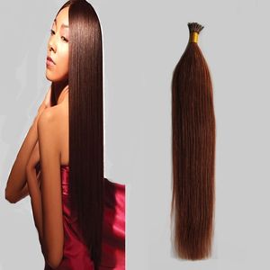 # 33 Koyu Kumral Kahverengi Brezilyalı Saç keratin sopa ucu saç uzantıları Olmayan Remy 50g I TIP 50 s keratin sopa İpucu İnsan saç