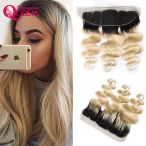 1B 613 Blonde Body Wave 13X4 Lace Frontal Ombre Brazilian Virgin Human Hair Ear to Ear Lace Closure With Baby Hair Free Shipping