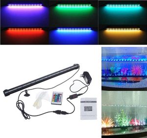 Sualtı 18 LED RGB Akvaryum Balık Tankı Işık Su Geçirmez Mavi Beyaz LED Işık Çubuğu Dalgıç Aşağı Tüp Işık