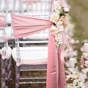 Faixa romântica simples para casamentos, capa de cetim sem flores, feita sob encomenda, venda de fábrica, 2016, novas decorações de casamento baratas