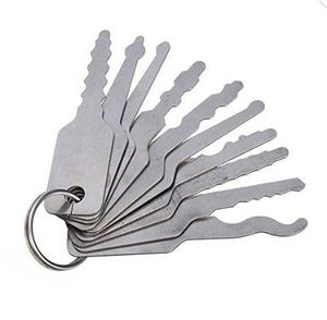 10 peças Jiggler Keys Conjunto de palhetas para fechadura de dupla face ferramenta ferramentas de serralheiro