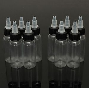 Yeni 120ml 4oz Büküm Kap Boş Plastik Şeffaf Dövme Mürekkep Pigment Şişesi Malzemeleri
