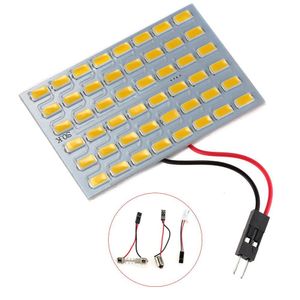 Illuminazione auto veicolo auto bianco 5630SMD 48 LED Dome Light Panel interno lampadina festone T10 BA9S DC 12V