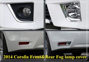 Frete grátis! Alta qualidade ABS cromo 2 pcs tampa da lâmpada de nevoeiro traseira, guarnição da luz de nevoeiro traseira para Toyota Corolla 2014