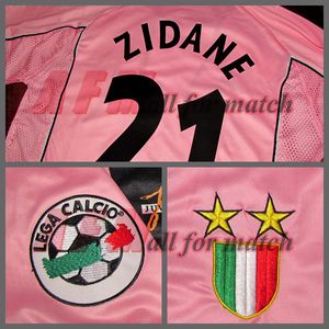 JU 97/98 Hundertjahrfeier Match Worn Player Issue Shirt Jersey Kurze Ärmel Zidane Del Piero Football Custom Name Number Patches Sponsor