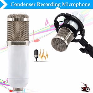Pro-Kondensatormikrofon BM800 für Tonstudioaufnahmen, dynamisches Mikrofon + weiße Stoßdämpferhalterung + Kabel + Windschutz