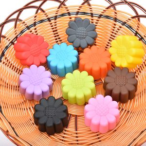 Strumenti per torte All'ingrosso- 1 pz Stampi in resina per caramelle a forma di girasole Cupcake, Stampo per sapone fai da te in silicone, Stampo in silicone, Decorazione fondente