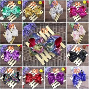 Lovely Girls Sequin Hair Bows With Clips For Kids Handmade Large Bling Rainbow Sequin Bows Hairgrips Hair Accessories