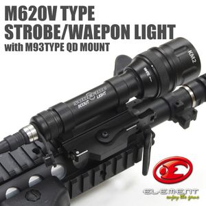 Taktik SF M620V İzci Işık Silah ışık Sert Eloksal QD LED Çift Çıkışlı El Feneri Siyah