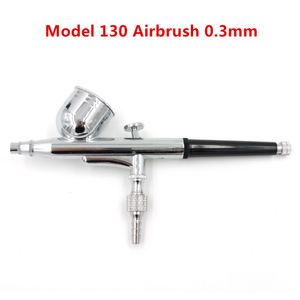 Modelo 130 novo 0.3mm pincel de ar mini pistola de pintura de pintura de ação dupla Airbrush kit 7cc copo bolo decorando ferramenta de pintura