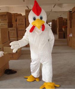 Venda direta da fábrica Adulto Tamanho Branco Mascote Do Frango Traje WholeSale preço Mascote Do Galo