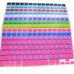 Frete grátis atacado-colorido protetor de teclado capa de silicone pele para nos apple macbook pro mac 13 15 17 air 13 laptop 4 wgb