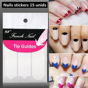 Nails Etiqueta Dicas Guia Francês Manicure Nail Art Decalques Forma Fringe Guias DIY Styling Ferramentas de Beleza