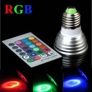 RGB 5W Holofotes E27 GU10 GU5.3 MR16 Lâmpada de lâmpada LED diminuída Lâmpadas coloridas de atmosfera com controlador remoto CE ROHS Certificado aprovado