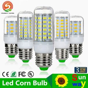 SMD5730 E27 GU10 B22 E12 E14 G9 LED ampuller 7W 9W 12W 15W 18W 110V 220V 360 Açı LED ampul LED Mısır Işığı