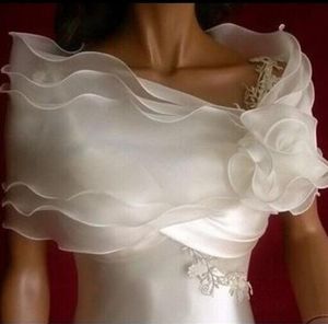 2016 Pinterest Popular Nupcial Wraps E Jaquetas de noiva acessórios Para O Evento de Casamento Branco Organza Artigos Do Vintage Wraps Baratos