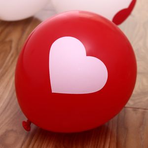 100pcs lateks kırmızı kalp balonları yuvarlak balon parti düğün dekorasyonları mutlu yıllar yıldönümü dekor 12 inç325m