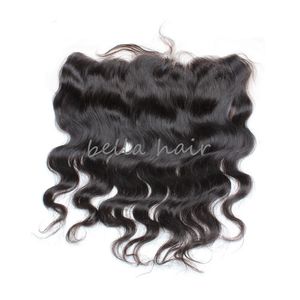 Перуанская волна тела 4x13 Фронтальные волосы ушные ушные кружевные замыкания человеческие волосы натуральные волосы натуральный цвет продукты Bellahair сделки