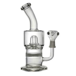 Tubos de vidro Bongs água Borosilicate Limpar cilindros em linha com Matrix Slitted in-line Perc Caliane Dab Rig