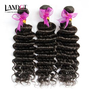 Pelosi peruviani a onde profonde peli virgin bundle 3pcs lotto non trasformato peruviano profondo ondulato ricci di remy estensione dei capelli umani colori naturale