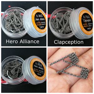 Hero Alliance Bobinler Clapception Süper Juggernaut Alien Yarı Sabitlenmiş Sabitli Clapton Premied Wrap Kabloları RDA için önceden oluşturulmuş direnç