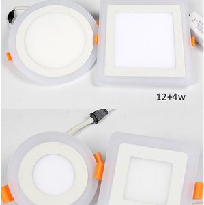 Led Panel Downlight 6w 9w 16w 18W Round Square 3 three model led Ceiling Recessed panel Light AC85-265V Painel lamp CE ROHS