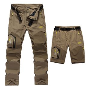 Wholesale-5XL Mens Summer Quick Dry Removable Pants Outdoor  Cloting Male Waterproof Shorts Men Hiking Camping Trekking Trousers A009