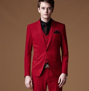 Özel Yapılmış Yeni Stil Damat Smokin Yaka Best Man Suit Sağdıç erkek Düğün / Balo Takımları (Ceket + Pantolon + Yelek)