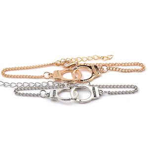 Mode Freiheit Handschellen Charme Armbänder Silber Gold Hand Manschette Kette Armreif Armband Schmuck für Frauen Männer