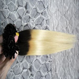 T1b / 613 100G блондинка фьюжн наращивание волос ombre индийский Реми человеческие волосы предварительно связаны u-tip 100s 4B 4C ломбер человеческие волосы