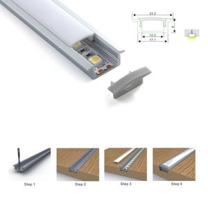 100 X 1M sets lot Ultra Slim aluminum profile led strip light and wide alu T channel for recessed wall or floor lamp