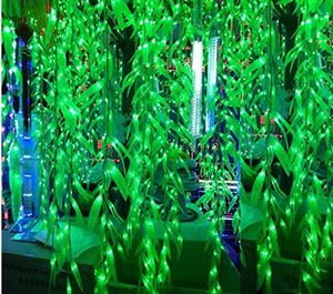 100 светодиодов 3.5 * 0.6m Искусственный Salix лист винограждения свадебный занавес света для дома садовые светильники светодиодные украшения рождественские огни AC 110V- 220V